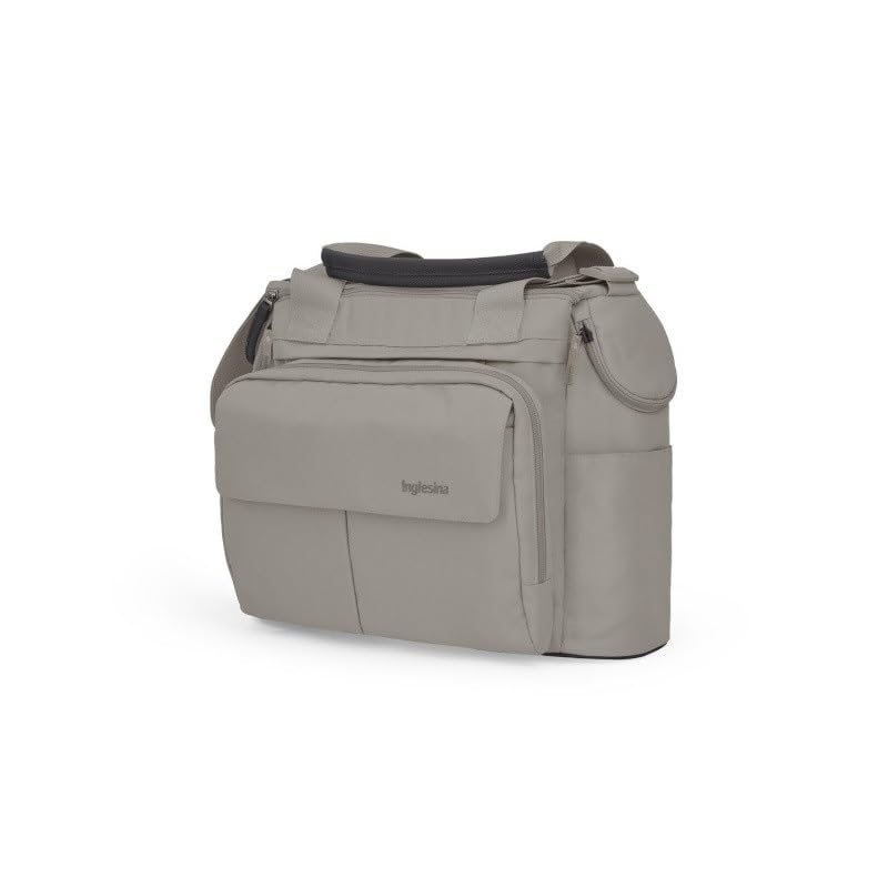 Inglesina Electa Dual Bag in Battery Beige - Durable Pram Bag with Large Pockets, Double Zip Fastening, Detachable Clutch, Isothermal Pockets - Ideal Pram Organiser & Stroller Bag for Parents