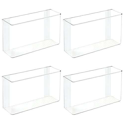 mDesign Plastic Adhesive Mount Storage Organizer Container for Kitchen or Pantry Wall Organization - Space Saving Holder for Sandwich Bags, Foil - 11