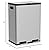 SIMPLI-MAGIC 60 Liter / 16 Gallon Rectangular Hands-Free Dual Compartment Recycling Kitchen Step Trash Can with Soft-Close Lid, Brushed Stainless Steel