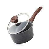 SENSARTE 片手鍋16cm IH/ガス対応 一人鍋 ソースパン ミルクパン 焦げ付かない 小さ鍋 マーブルコート 有害物質不使用 洗いやすい 高熱効率 一年保証 グレー