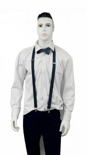 Image of Men's Suspenders Bowtie Set Elastic Y Shape Style Women's Suspenders Bowtie For Wedding&Formal Events