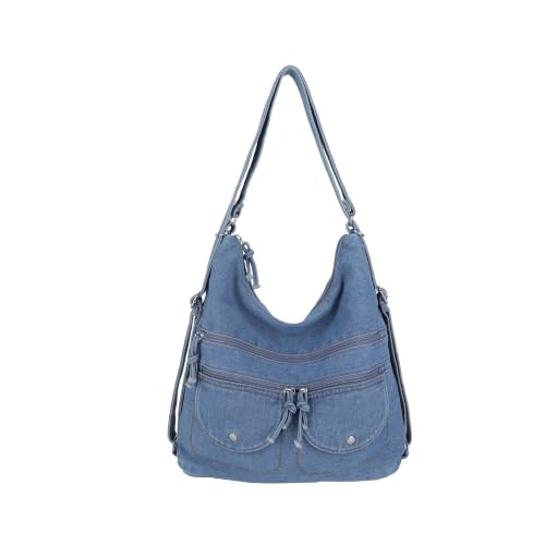 Sac à dos à bandoulière convertible en denim pour soulager le dos avec style