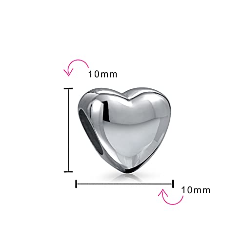 Abalorios de corazón de plata de ley .925 para regalar a adolescentes 4