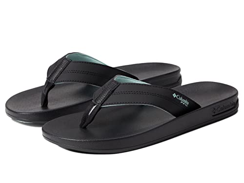 Columbia Women's Tidal Ray PFG Flip Sport Sandal, Black/Icy Morn, 12