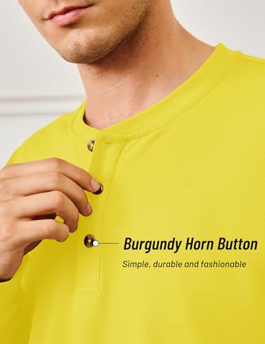 Image of MAGNIVIT Men's Long Sleeve Henley Shirts Cotton 3-Button Spring Casual T-Shirts Solid Color Soft Basic Tops 2026