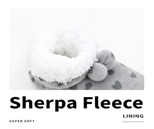 Image of DICUIRD Slipper Socks for Women,Fuzzy House Indoor Boots Slippers with Soft Soles,Warm Cozy Fluffy Sherpa Lined Booties Socks with Non Slip Bottom