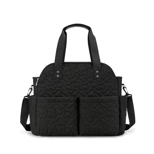 JAMIEKA Water Resistant Quilted Diaper Bag Large Capacity Storage Organizer for Baby Essential Travel and Daily Parent Use