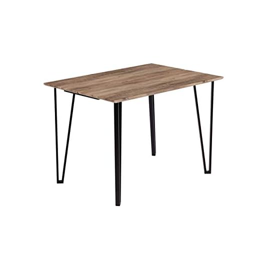 GOLDFAN Rectangle Dining Table Wooden Kitchen Table with Metal Legs for Dining Room, Industrial Style, 110 x 75 x 75 cm (Brown and black)