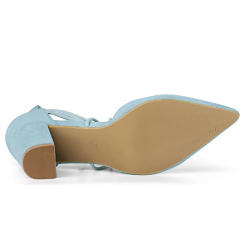 Image of Allegra K Women's Pointed Toe Chunky Heels Lace Up Sandals Pumps