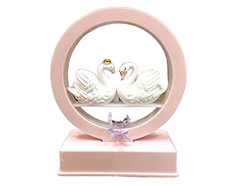 Image of AUGEN Plastic Led Light Couple Swans Idol Statue Showpiece for Home Decor Decoration and Gifting (1 Piece, 9939A)
