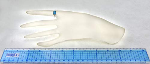 Rb Gems 925 Sterling Silver Ring Genuine Gems Emerald-Cut 8X6 Mm 2.5 Cts, East-West Setting, Rhodium-Plated Finish (London Blue Topaz, 8) #TOP2