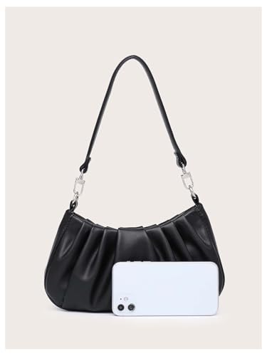 Milumia Women's Shoulder Bag Retro Ruched Top Handle Clutch Handbags3