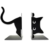 HIRAISM ブックエンド 猫 本立て スタンド オブジェ プレゼント 書斎 棚 リビング オフィス ブラック