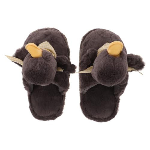 Pantoufles chaudes en peluche Healvian avec semelle antidérapante