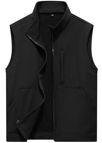 Image of VtuAOL Men's Lightweight Softshell Vest Outdoor Quilted Vest Sleeveless Jacket for Travel Hiking Golf