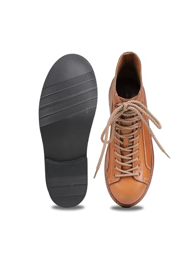 Image of Ezok 4001 Men's Leather Lace-Up Boots | Comfortable Ankle Boots | Lightweight Anti-Slip Casual Boots for Everyday Wear