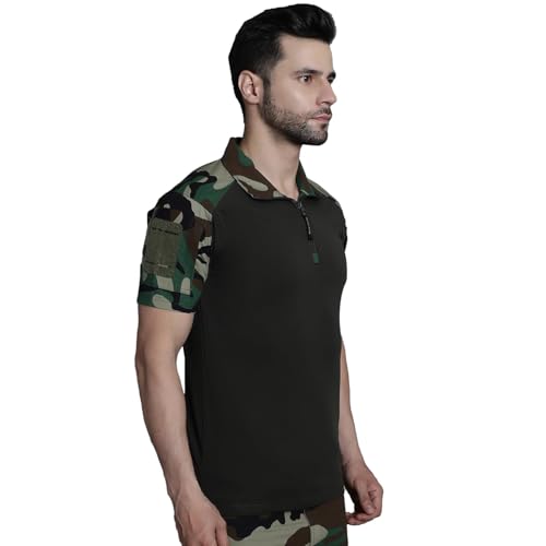 Image of MOUNTMILLER Men's Short Sleeve Ripstop Tactical Polo T-Shirt | Anti-Odor | Moisture-Wicking | UV Protective| Ideal for Hiking & Trekking, Outdoor