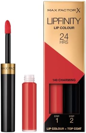 Max Factor Lipfinity Lipstick for Women, # 140 Charming, 0.14 Ounce