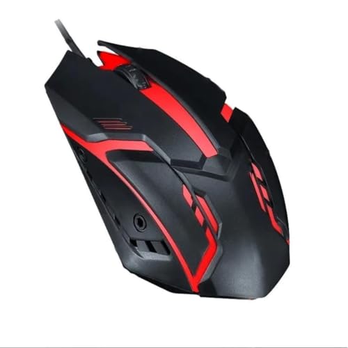 Image of Wired Gaming Mouse with LED Lighting, Ergonomic Design, Adjustable DPI, and 2 Buttons - High Precision USB Optical Mouse for PC & Laptop (Black)