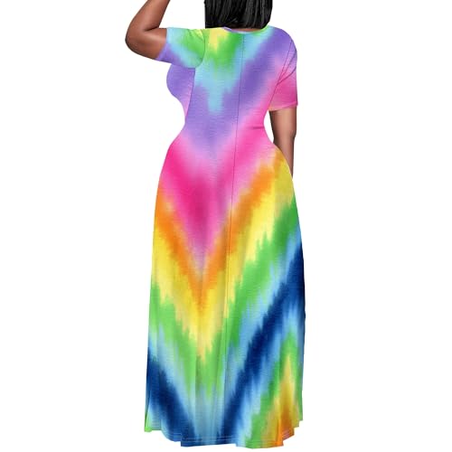 Image of Plus Size Maxi Dresses for Curvy Women T-Shirt Summer Sun Dresses Loose Fit