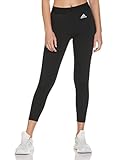 Elastischer Bund adidas Damen Leggings 7 8, Schwarz/Weiß, L EU