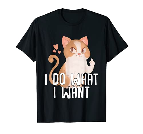Yo hago lo que quiero lindo adorale dedo medio animal gato arte Camiseta