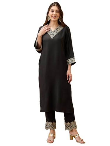 Image of Globus Women Kurta Set (3641655001 Maroon S)