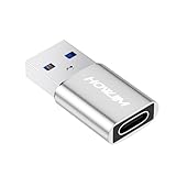 HOWJIM USB Type-C 変換アダプタ QC3.0急速充電 5Gbps高速データ転送 OTG対応 アルミ合金外装 タイプc 変換 M-acBook/Pad/Phone 17 16 15 シリーズ/A-pple Watch/A-irpods/G-alaxy/X-peria/充電器などType-C機器対応 銀色