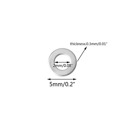 PHITUODA M2 Stainless Steel Flat Washers 200Pcs