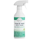 Flea Spray for Home & Pets - Flea and Tick Prevention for Dogs - Plant Based Repellent with Natural Essential Oils for Dog Flea Treatment Protection - Peppermint Scent - 16 Fl Oz