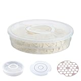 Portador de pasteles con tapa y asa, contenedor redondo de 12 x 3, 4 pulgadas para pizza de grado alimenticio, contenedor de almacenamiento de pasteles apto para horno y refrigerador de 2 neumáticos