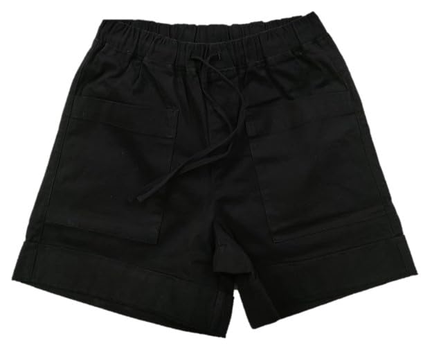 happening Plus Size Women Soft Denim Regular Fit Shorts with Folded Bottom - HIGH Rise- Solid Black Color- Stretchable Fabric - Elastic Waist Size (XS) 26 to (5XL) 42 inch-picture-31