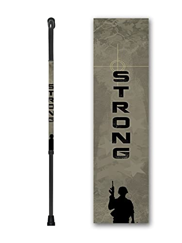 Walking Cane Offset Foam Handle Aluminum Adjustable US Army Strong Military Men or Women