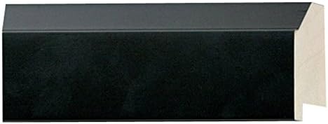 CountryArtHouse Picture Frame Moulding (Wood) 100ft bundle - Contemporary Black Finish - 2" width - 5/8" rabbet depth