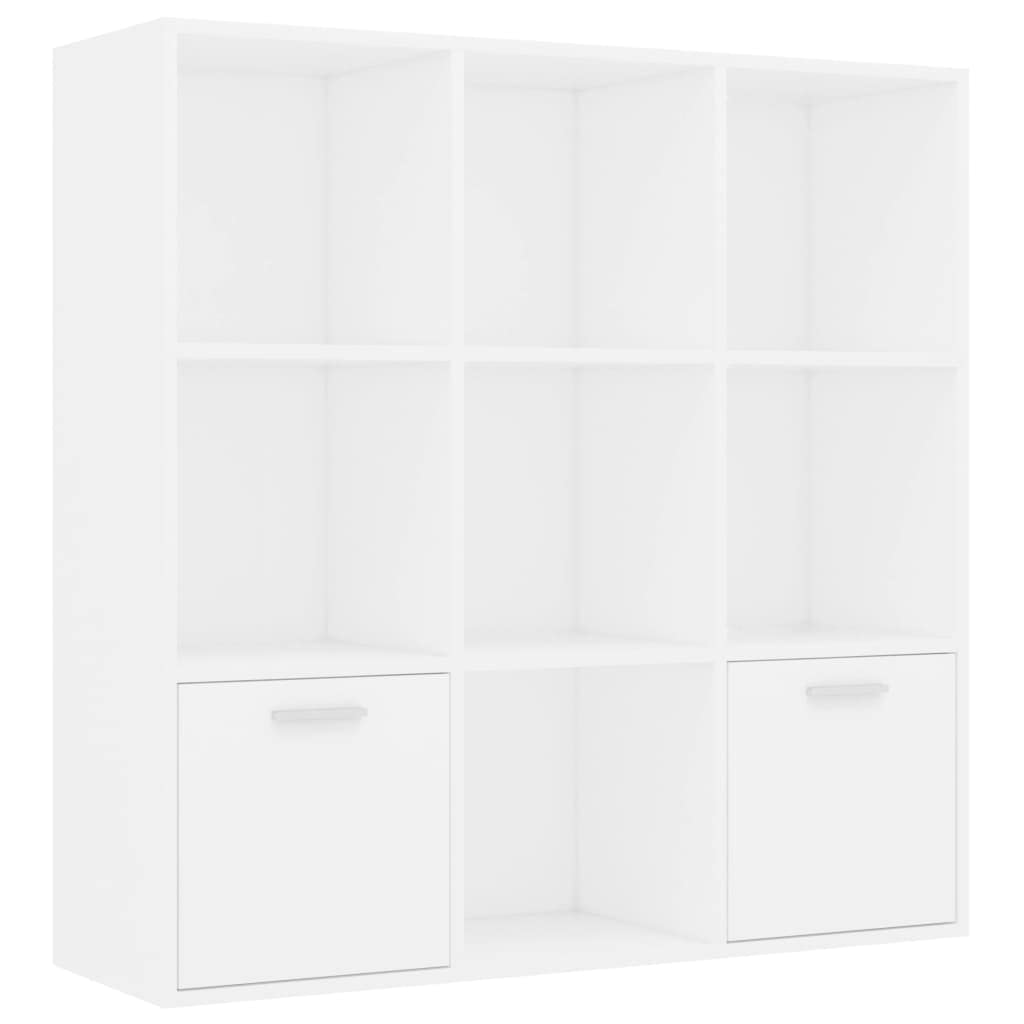 Libreria con spazio di archiviazione, pratica libreria, organizzatore cubo, libreria bianca, 98 x 30 x 98 cm, materiale in legno, adatto per soggiorno, camera da letto, studio, ufficio
