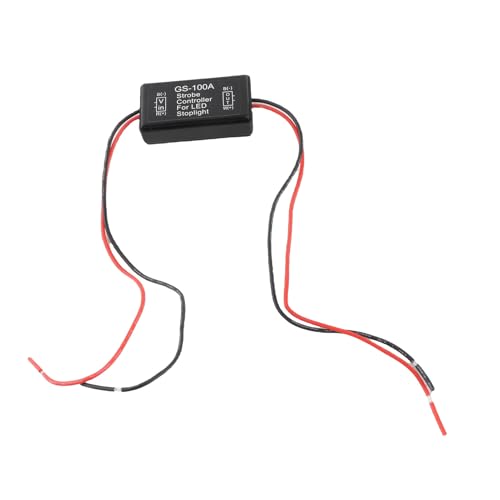 Eujgoov Modulo di Controllo Stroboscopico, GS-100A Strobe Controller LED Flash Stroboscopio Controller per Luce Freno a LED Fanale Posteriore Stop 12-24VDC