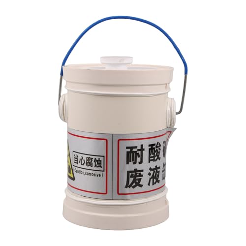 TOMETURE Plastic Acid Resistant Wash Tank: 1L Waste Collection Tank with Sealed Lid for Industrial Chemical Disposal and Laboratory Liquid Storage