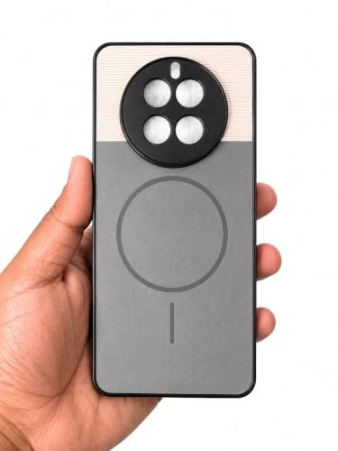 Image of Bintage Dual-Leather 2in1 Phone Case| Soft Touch Finish | Full Camera Protectection Back Cover Compatible for Realme Narzo 70 Pro 5G - White & Matelic Grey