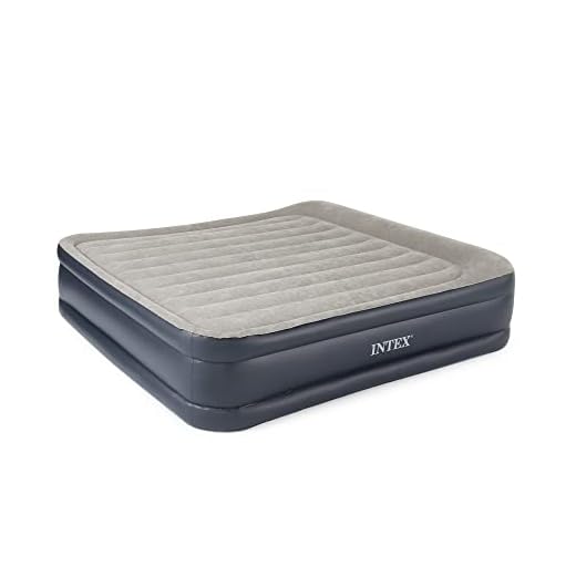 Intex Dura-Beam 16.5 Inch Deluxe Elevated Inflatable Pillow Rest Air Mattress Bed with Built-in Internal Pump, King