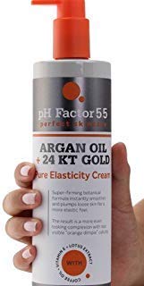 pH Factor 5.5 Argan Oil Cream for face and body. Firming cream for body and face with 24 KT gold and Argan Oil. Large 16oz bottle with pump.