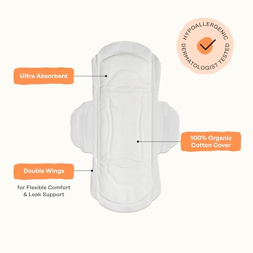 The Honey Pot Company, Non-Herbal Pads with Wings, Organic Regular, 20 Count