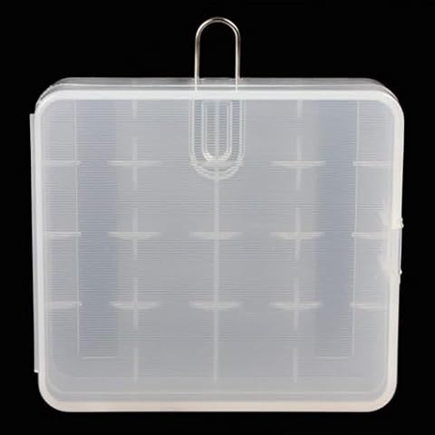 HOMEFUNTIME 18650/CR123A Battery Case Holder Container Compact Portable Organizer Storage Case Insulative Plastic Clear Protective Battery Case for Travelling/Home/Office/School/Garage(4 PCS) Cover