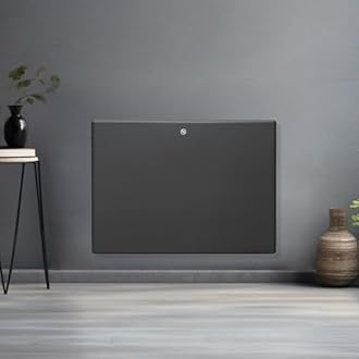 Futura 1000W Grey Electric Radiator Heaters for Home, Bathroom Safe Electric Heater Setback Timer Lot 20 & Advanced Thermostat Control Wall Mounted or Floor Standing Low Energy Panel Heater