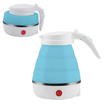 REZEK Travel Folding Electric Kettle Stainless Steel Heating Plate Fast Boiling Food Grade Silicone Foldi