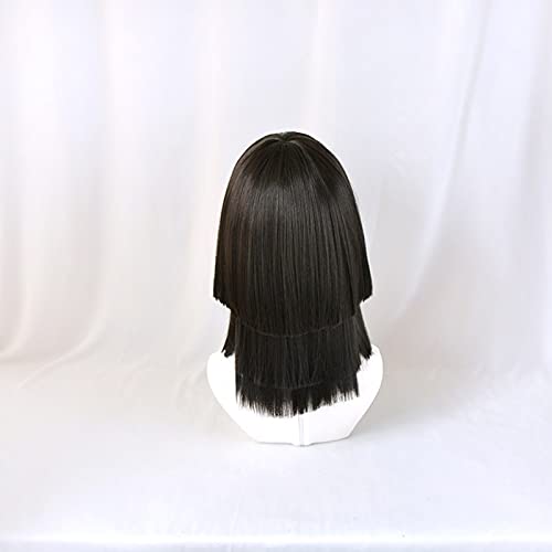 Miniatura 5 de Anime Demon Slayer Kimetsu No Yaiba Iguro Obanai - Peluca negra para cosplay para hombres y mujeres resistente al calor pelucas de pelo sintético