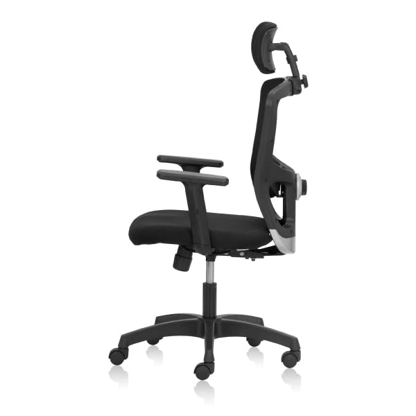 Image of Fluid Basics - High Back Ergonomic Chair with Mesh Back & Adjustable Arms - Black