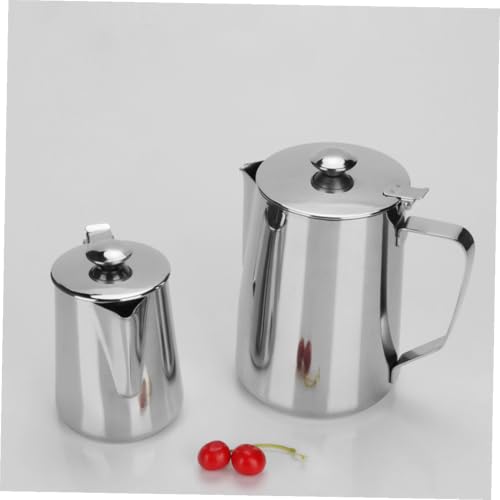 Jarra para espumar leche Outanaya 600ml, acero inoxidable resistente para café espresso 7