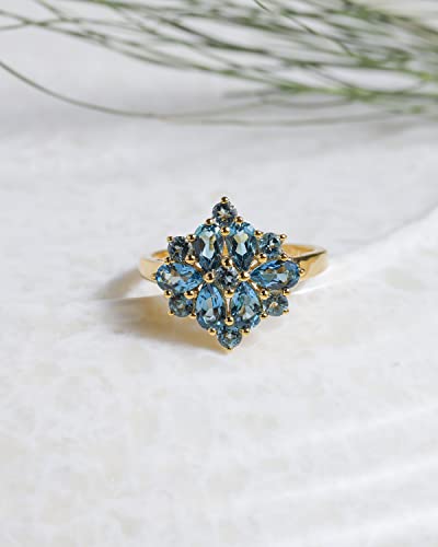 YoTreasure Rainbow Moonstone Labradorite Black Onyx Green Onyx London Blue Topaz Rhodolite Garnet 14K Gold Over 925 Silver Rings Jewelry2