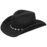 Stetson Hackberry Westernhut Herren - Cowboyhut Traveller aus Wollfilz (Asahi Guard®) - Wollfilzhut wasserabweisend - Outdoorhut mit formbarer Krempe - Filzhut Sommer/Winter schwarz XL (60-61 cm)