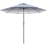 Mansader Sombrilla de jardín de 2, rayas azules